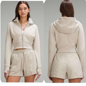lululemon athletica Cropped Zip Hoodie in Light Beige